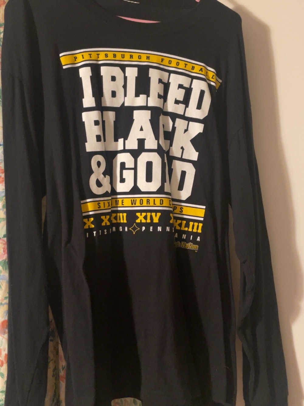 I Bleed Black & Gold Steelers Long Sleeve Tee